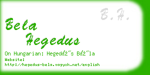 bela hegedus business card