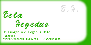 bela hegedus business card